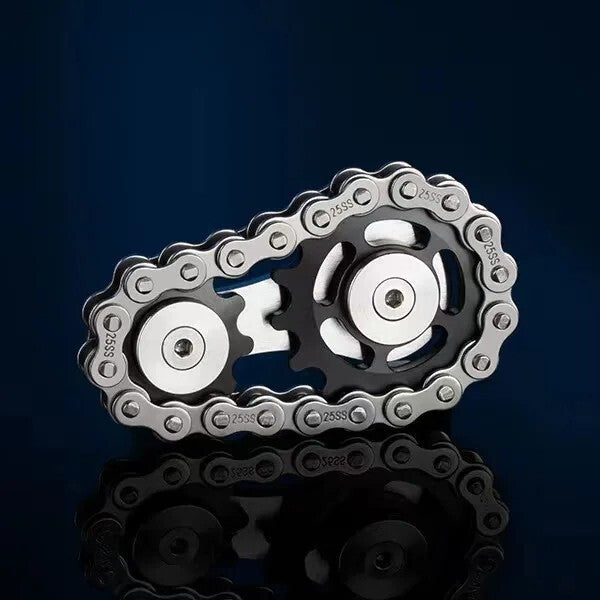 Fingertip Gyro Chain Flywheel Sprocket EDC Stainless Steel Toy Gear Spinner Gift 07FC0E-D4 - KOEEK