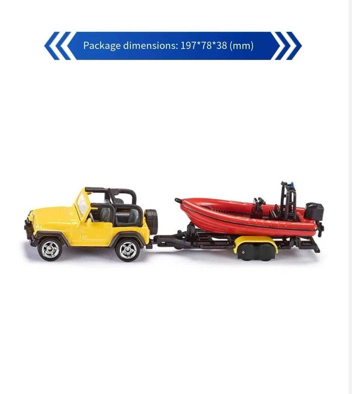 1/87 Removable Floating Boat Toy Siku Jeep Wrangler w Boat Trailer Diecast Model SIKU - KOEEK