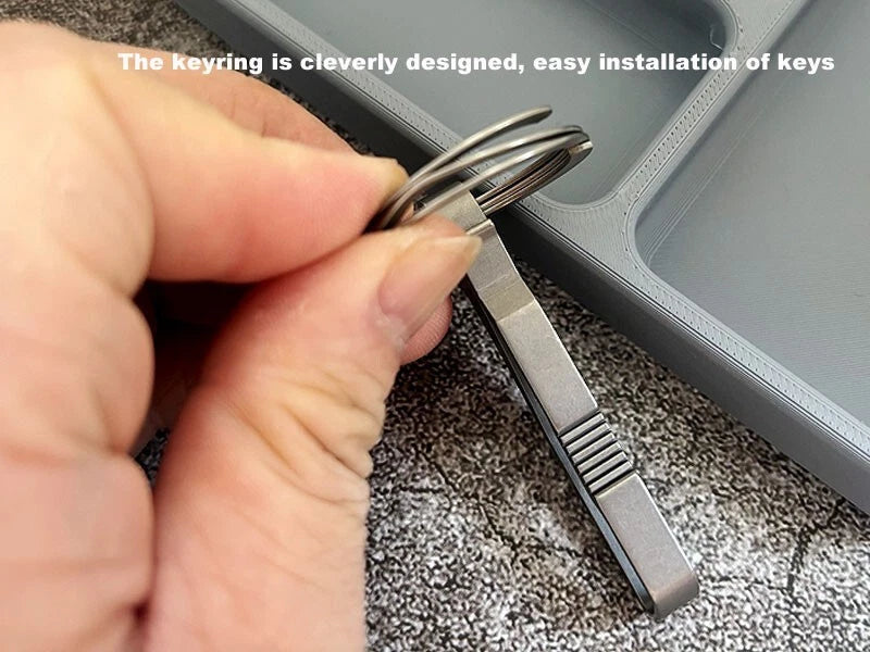 Titanium Alloy Keychain Belt Waist Hanging Buckle Keyboard Tool w/ Key Ring EDC 07FC0E-D4 - KOEEK