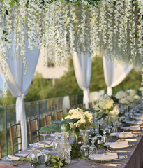 new 12Pcs Artificial Wisteria Flowers 3.6 Feet/Piece White Dense 12 PCS, 07FC0E-D4 - KOEEK