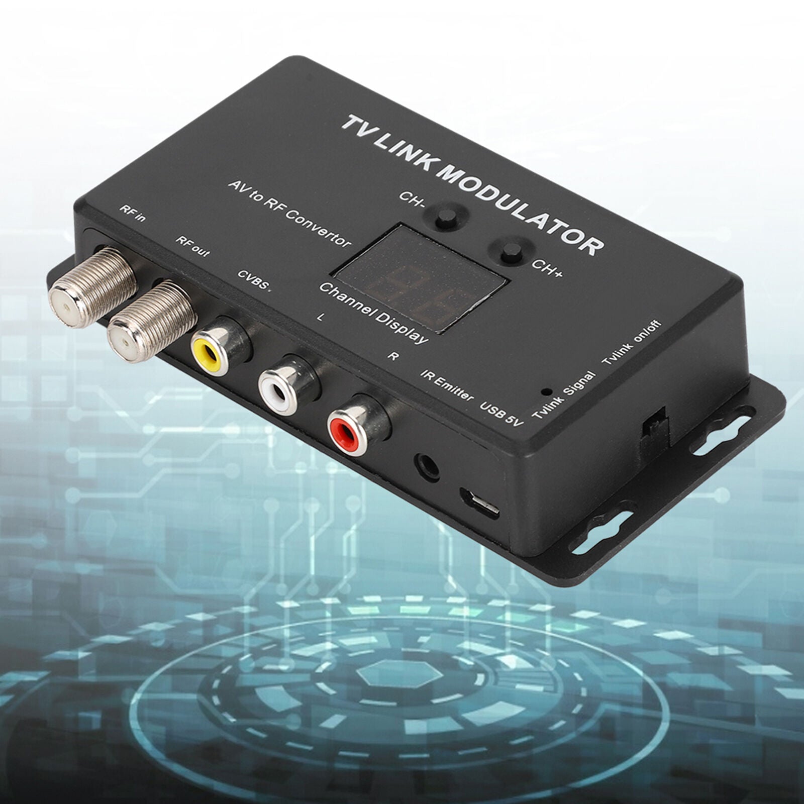 new TV Link Modulator UHF Modulator AV To RF Converter With Channel Display USB koeek - KOEEK