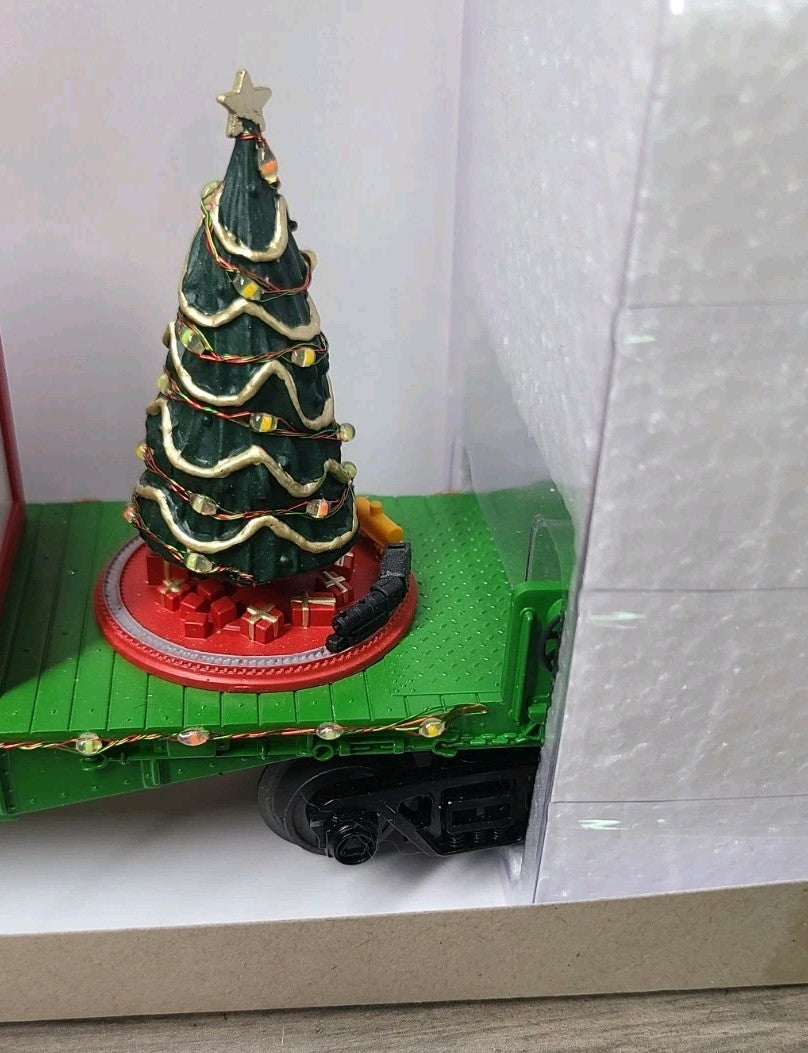 MTH O Scale Flat Car With Lighted Christmas Tree Trees, Green 30-76733 MTH - KOEEK