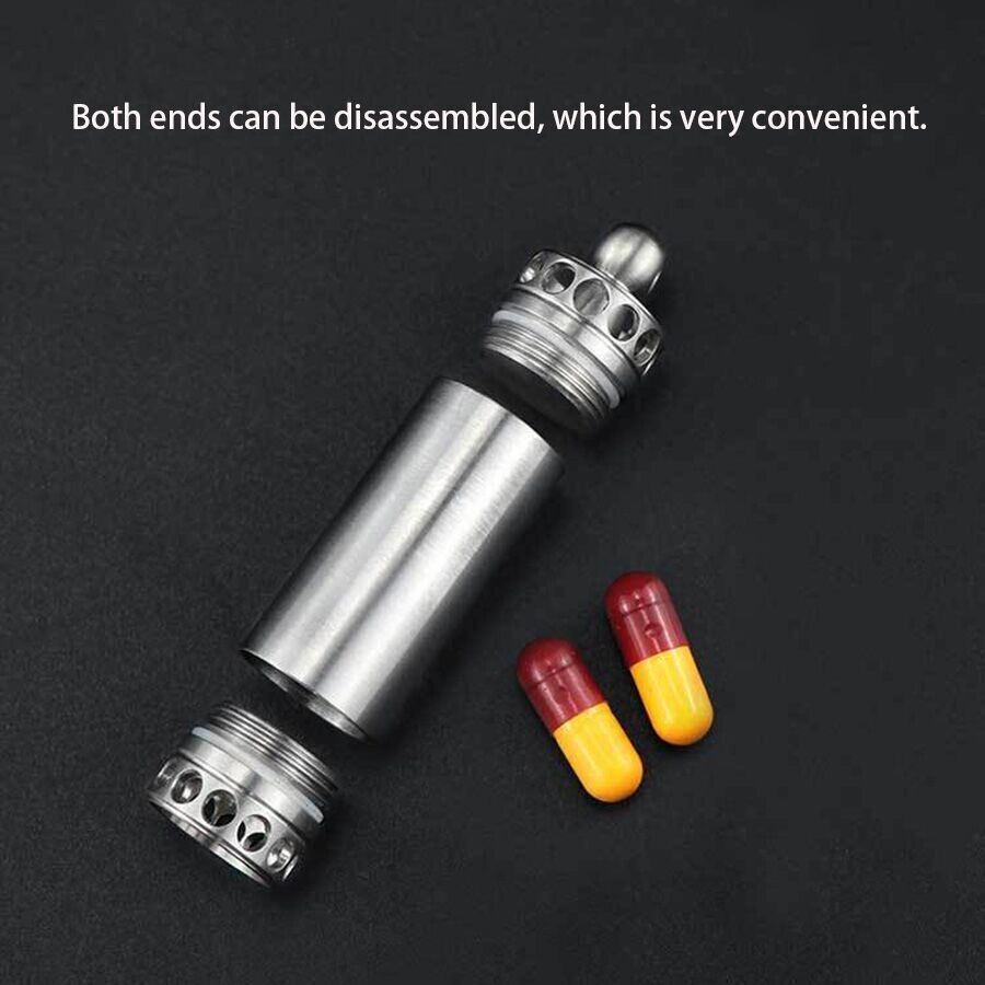 EDC Titanium Tool Waterproof Container Survival Case Box Outdoor For Pill Match 07FC0E-D4 - KOEEK