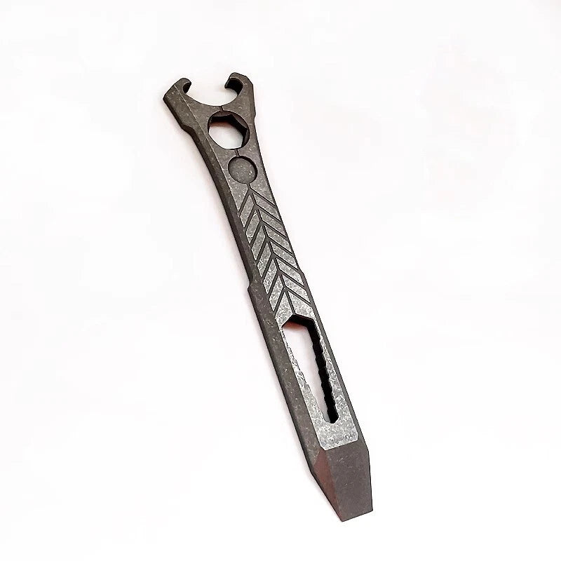 EDC Titanium Crowbar Pry Bar keychain Pendant Botter Opener Hexagonal Wrench Hot 07FC0E-D4 - KOEEK