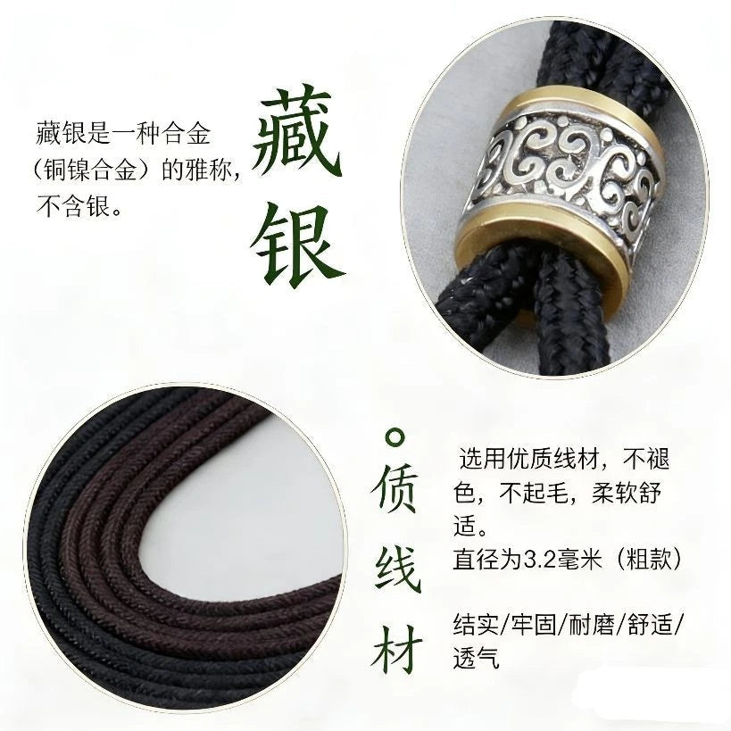 Brass Guan Gong Wu Caishen Pendant Tag Necklace Taoist Amulet Charm 07FC0E-D4 - KOEEK