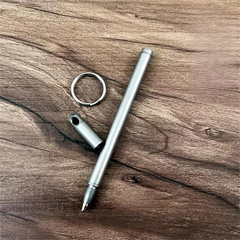 EDC 1PC Titanium Alloy Mini Ballpoint Pen Portable Keychain Outdoor Writing Pen 07FC0E-D4 - KOEEK
