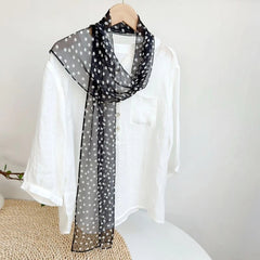 Womens Real Silk Black Stripe Scarf Fashion Necktie Neckerchief Fashion Accesory 07FC0E-D4 - KOEEK