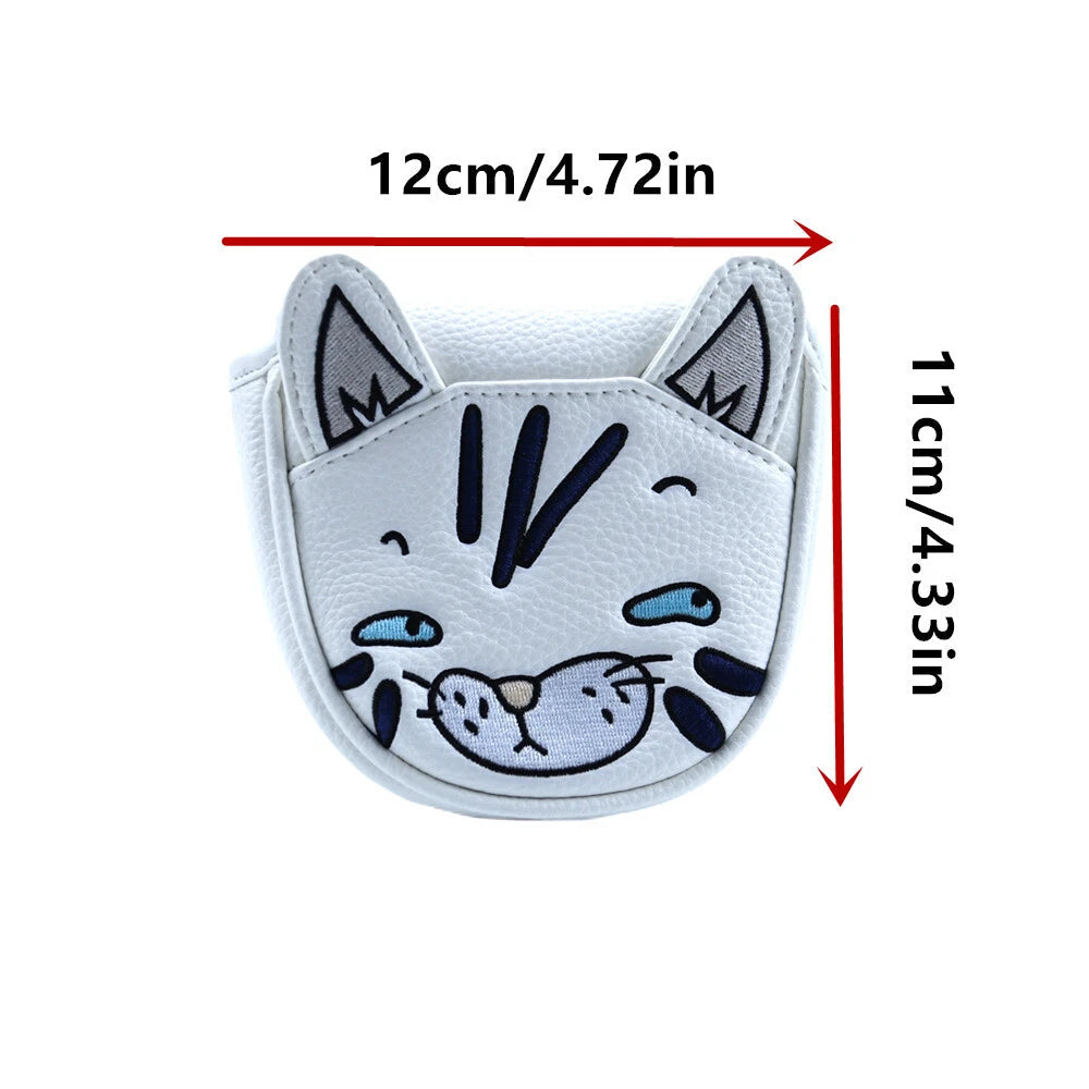 Cute Cat Leather Golf Club Head Cover Fit Titleist Scotty Cameron Mallet Putter 07FC0E-D4 - KOEEK