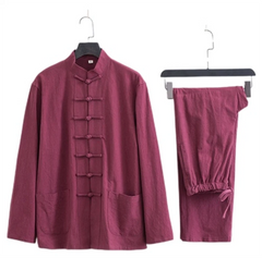 Casual Tang Clothes Tai Chi Uniform Wing Chun Kung fu Suit Soft Cotton Linen # 07FC0E-D4 - KOEEK