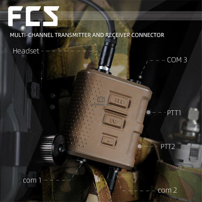 Military FCS V60 PTT Tactical Multi Channel Push To Talk For Prc 148 152 Radio 07FC0E-D4 - KOEEK