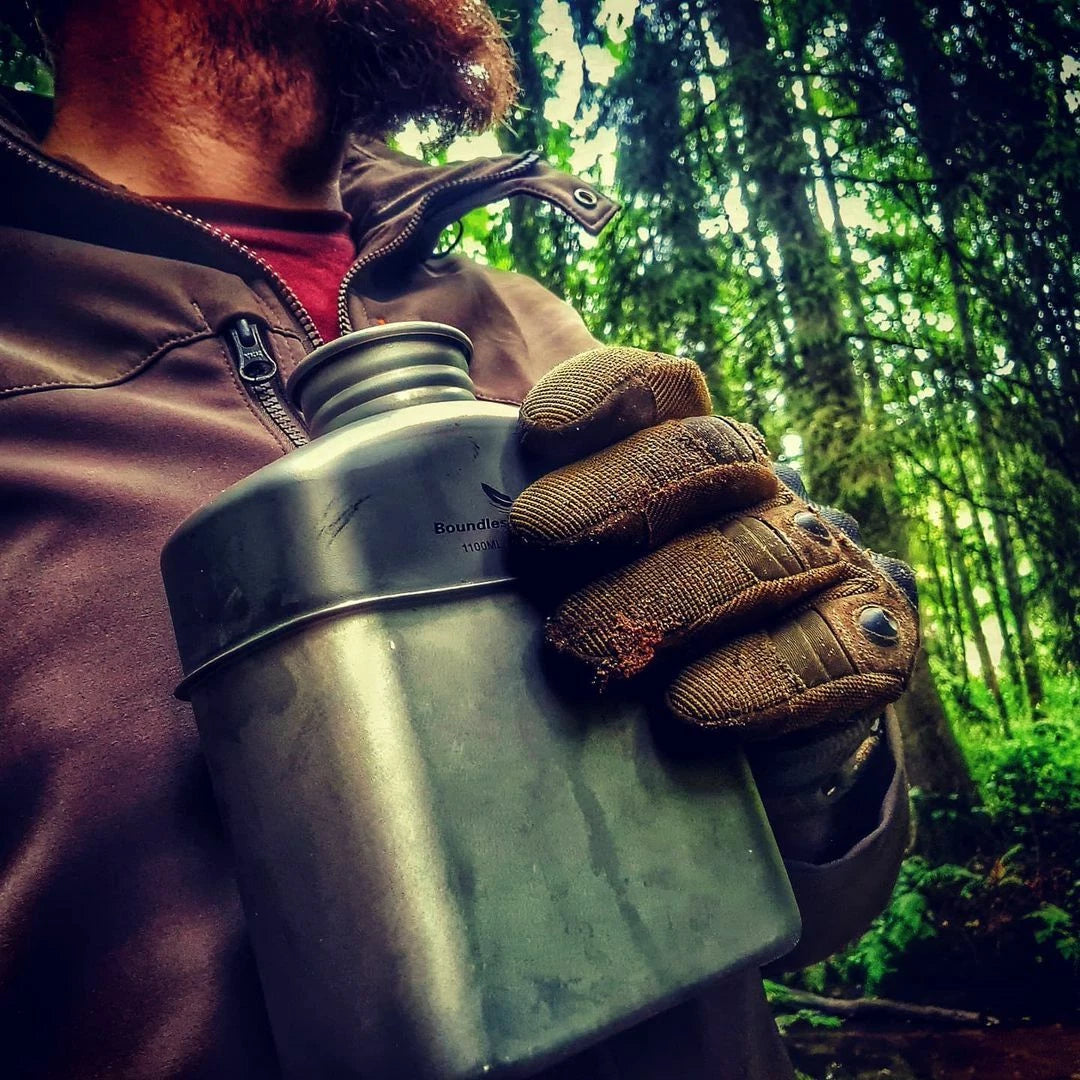 Titanium Military Canteen Cups Outdoor Camping Cooking Kit Water Bottle Mess Tin 07FC0E-D4 - KOEEK