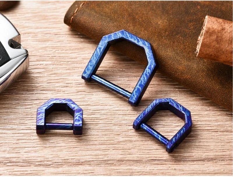Titanium D Key Ring with Screw Shackle Keychain Ring Horseshoe Clasp for Car Fob 07FC0E-D4 - KOEEK