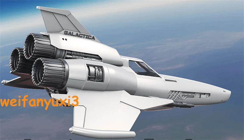 1:32 Battlestar Galactica Viper MK II fighter jet Model Kit W/base 3D Printing 07FC0E-D4 - KOEEK