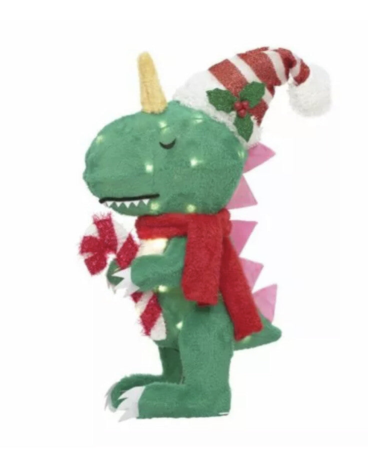 ! Holiday Time Light Up Plush Dinosaur, 25" Tall HOLIDAY TIME - KOEEK