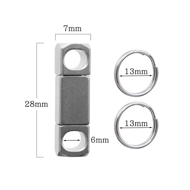 EDC 360° Rotate Titanium Alloy Keychain Portable Double Keyrings Pendant Tool 07FC0E-D4 - KOEEK