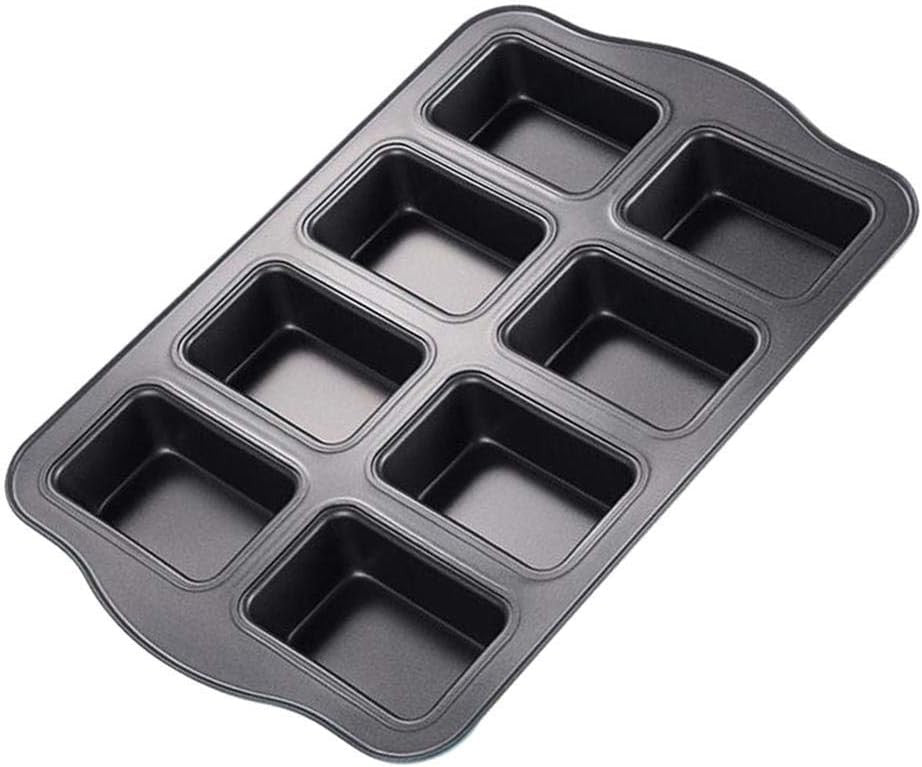 new Mini Loaf Pan, 8-Cavity Non-Stick Muffin Pan,Carbon 14.2*9.44*1.3 in, Gray 07FC0E-D4 - KOEEK