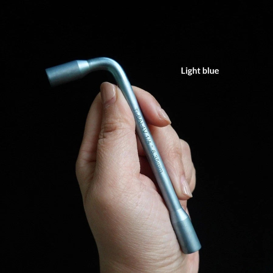 Light blue TC4 Titanium Alloy L-Shaped Wrench EDC Tool 07FC0E-D4 - KOEEK