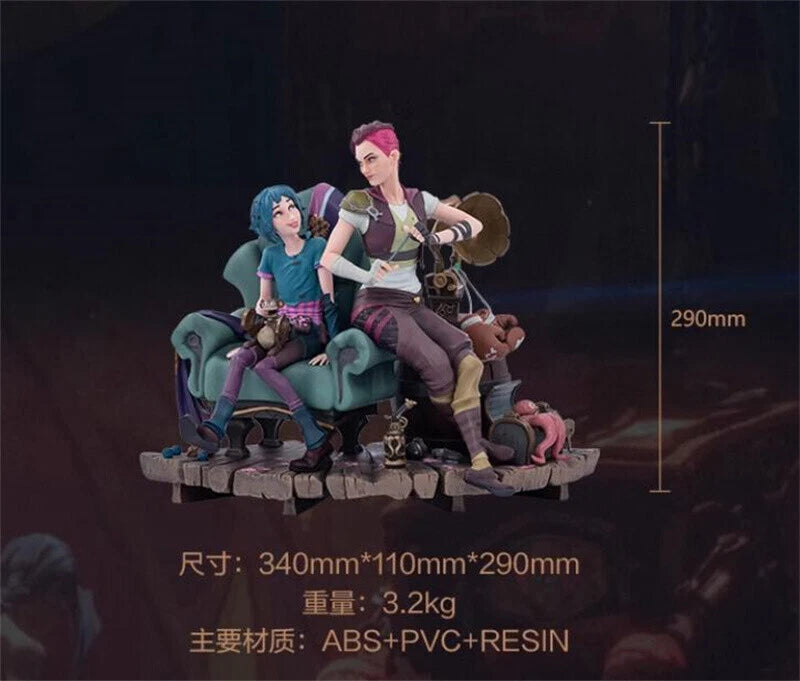 1/6 OFFICIAL LOL Arcane League of Legends Vi & Jinx Figure Model Statue Gift 07FC0E-D4 - KOEEK