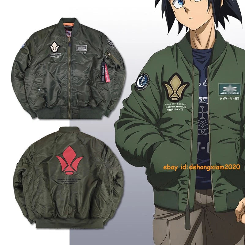 Anime GUNDAM Flight jacket Thick/Thin Coat Cosplay Casual Embroidered Zip Jacket 07FC0E-D4 - KOEEK