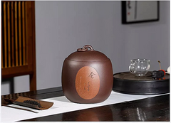 Yixing Zisha Purple Clay Tea Canister With Lid Sealed Jar For Loose Tea 07FC0E-D4 - KOEEK