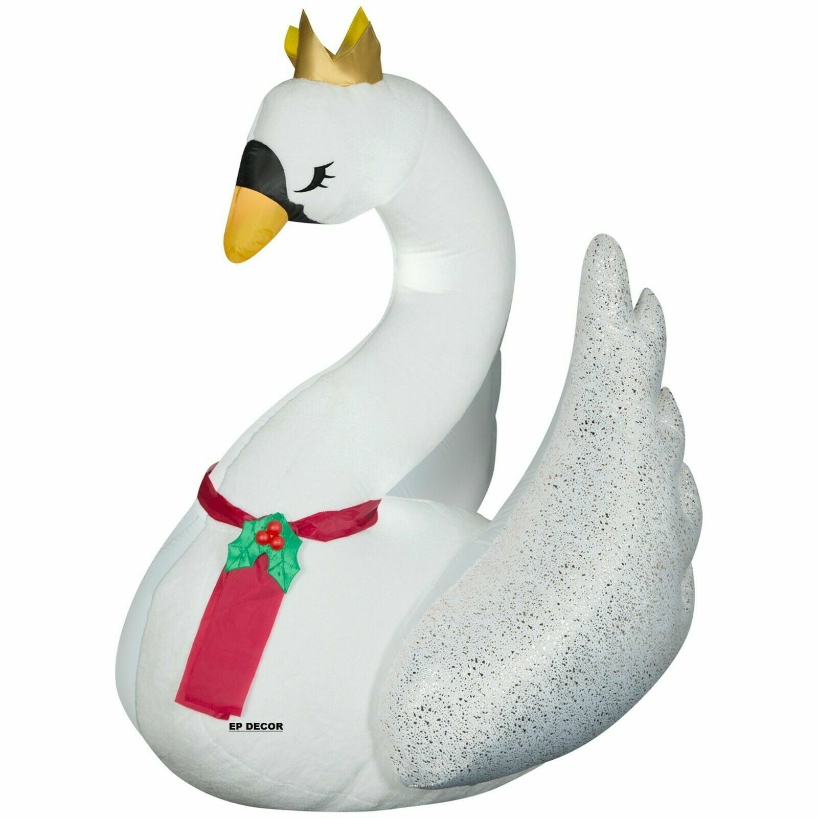GEMMY 6FT SWAN Christmas Airblown Inflatable w Metallic Wings Lighted Yard Decor GEMMY - KOEEK