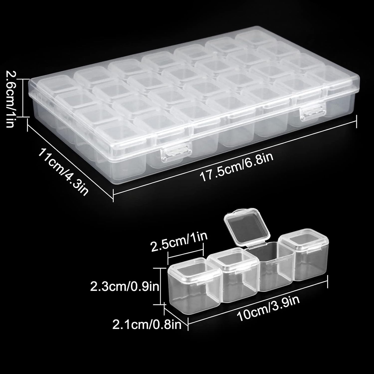 ny 2 pk 28 Grids Diamond Art Storage - Plastic Diamond Art Containers - Diamond Art