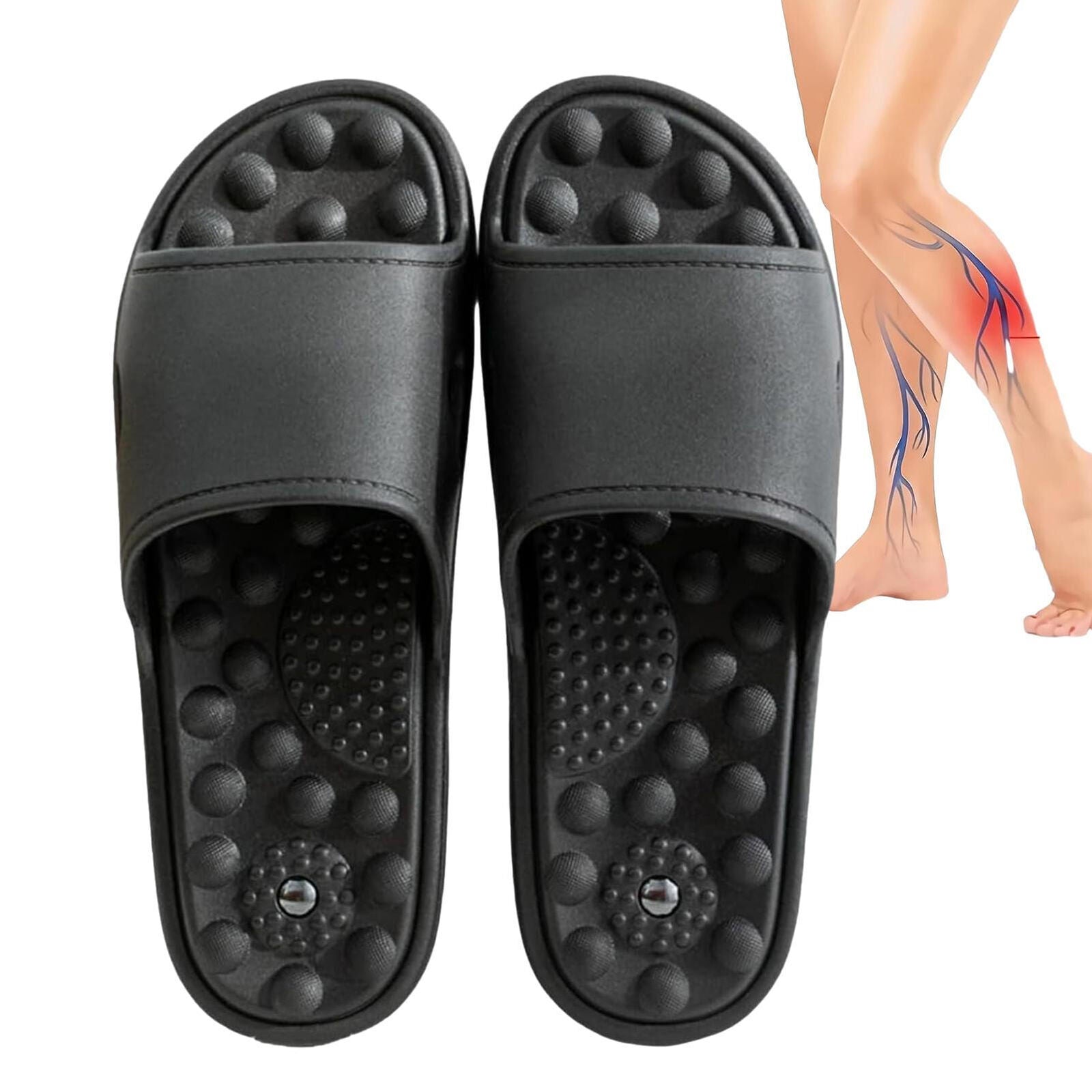 new 1 Pair Reflexology Sandals Foot Massager Slippers Acupressure Acupuncture Shoes koeek - KOEEK