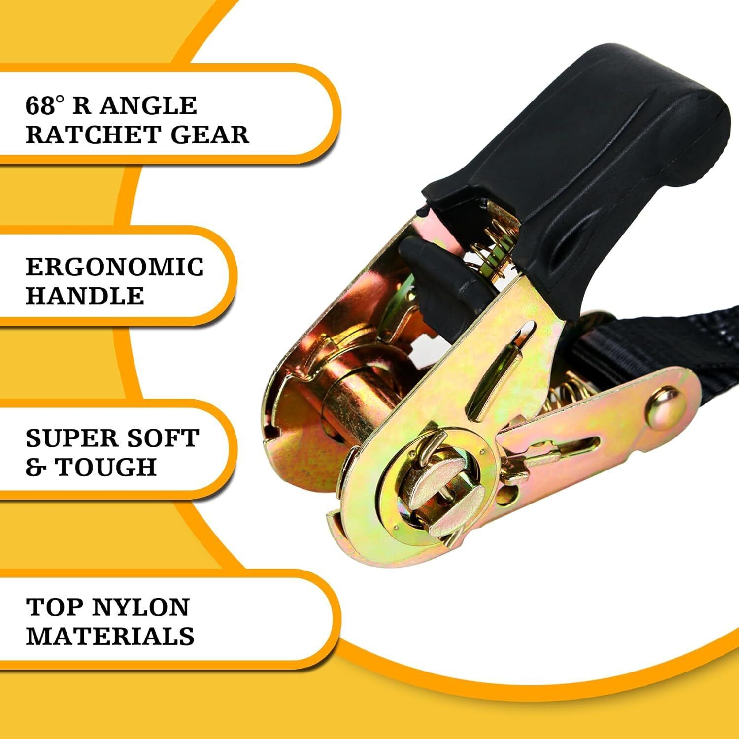 new Endless Ratchet Tie Down Straps,Du-Rable Nylon Black 1in x 7ft-2p, 07FC0E-D4 - KOEEK