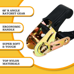 new Endless Ratchet Tie Down Straps,Du-Rable Nylon Black 1in x 7ft-2p, 07FC0E-D4 - KOEEK