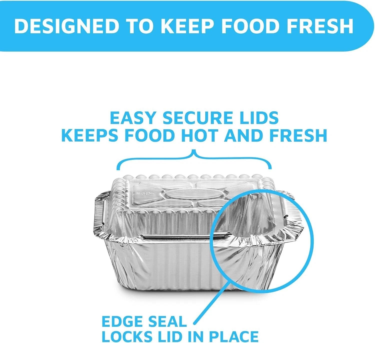 Disposable Takeout Pans Clear Lids | 1lb Capacity Aluminum Foil Food Containers 07FC0E-D4 - KOEEK