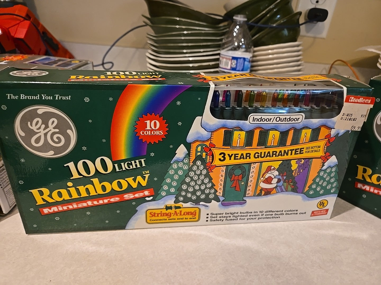 2  Vintage  GE 100 Light String-A-Long Rainbow Miniature Light Sets GE - KOEEK