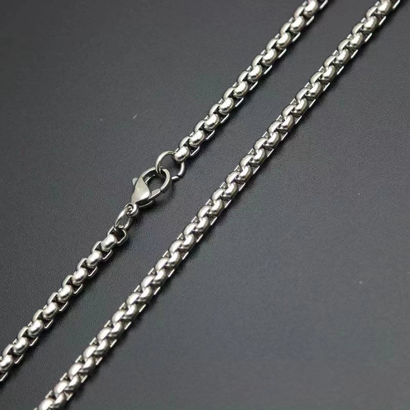 Pure Titanium 3mm Width Square Box Chain Anti-allergy Ultralight Necklace Unisex 07FC0E-D4 - KOEEK