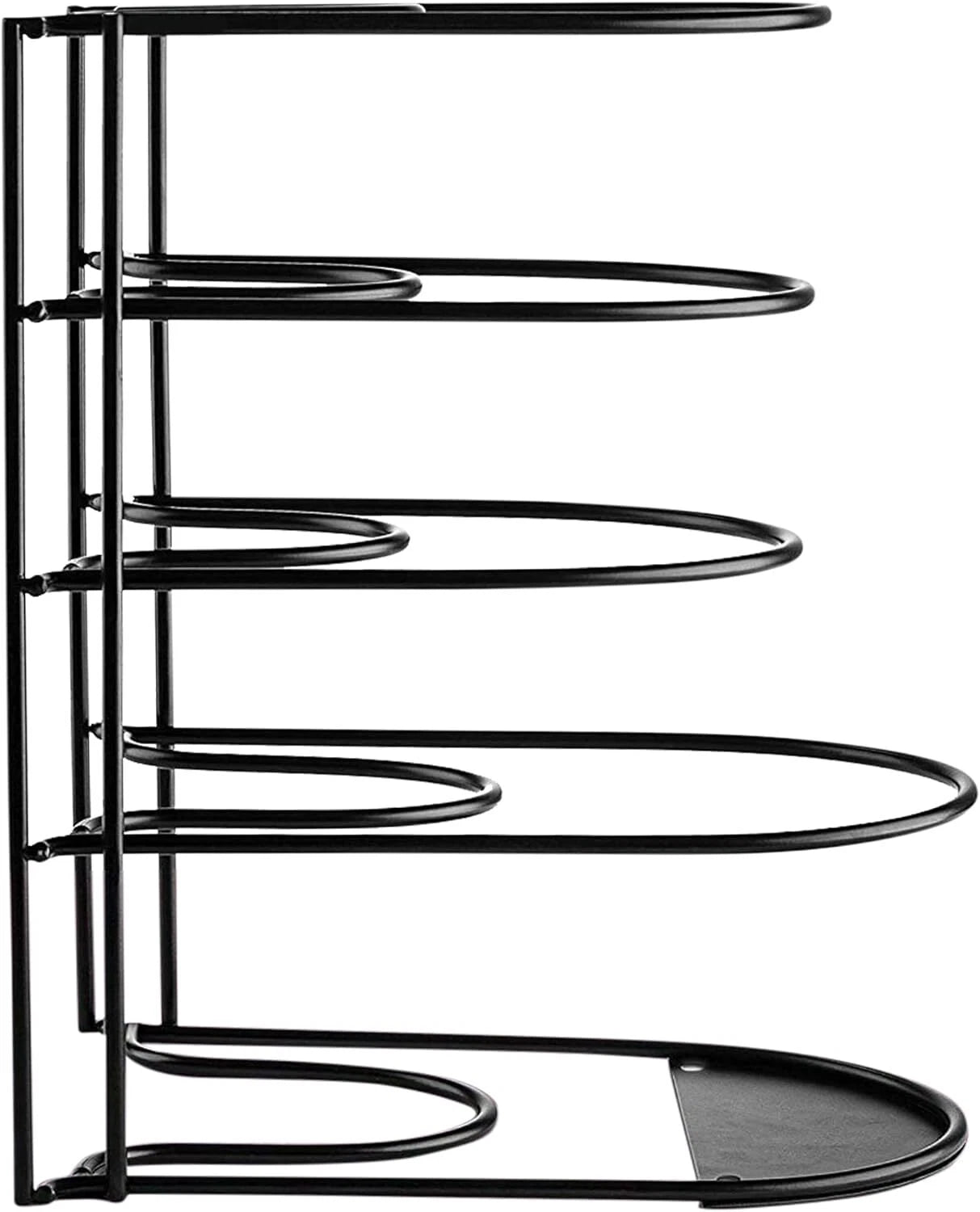 Heavy Duty Pot & Pan Organizer | 5 Tier Cookware & Lid Organizer | Black 07FC0E-D4 - KOEEK
