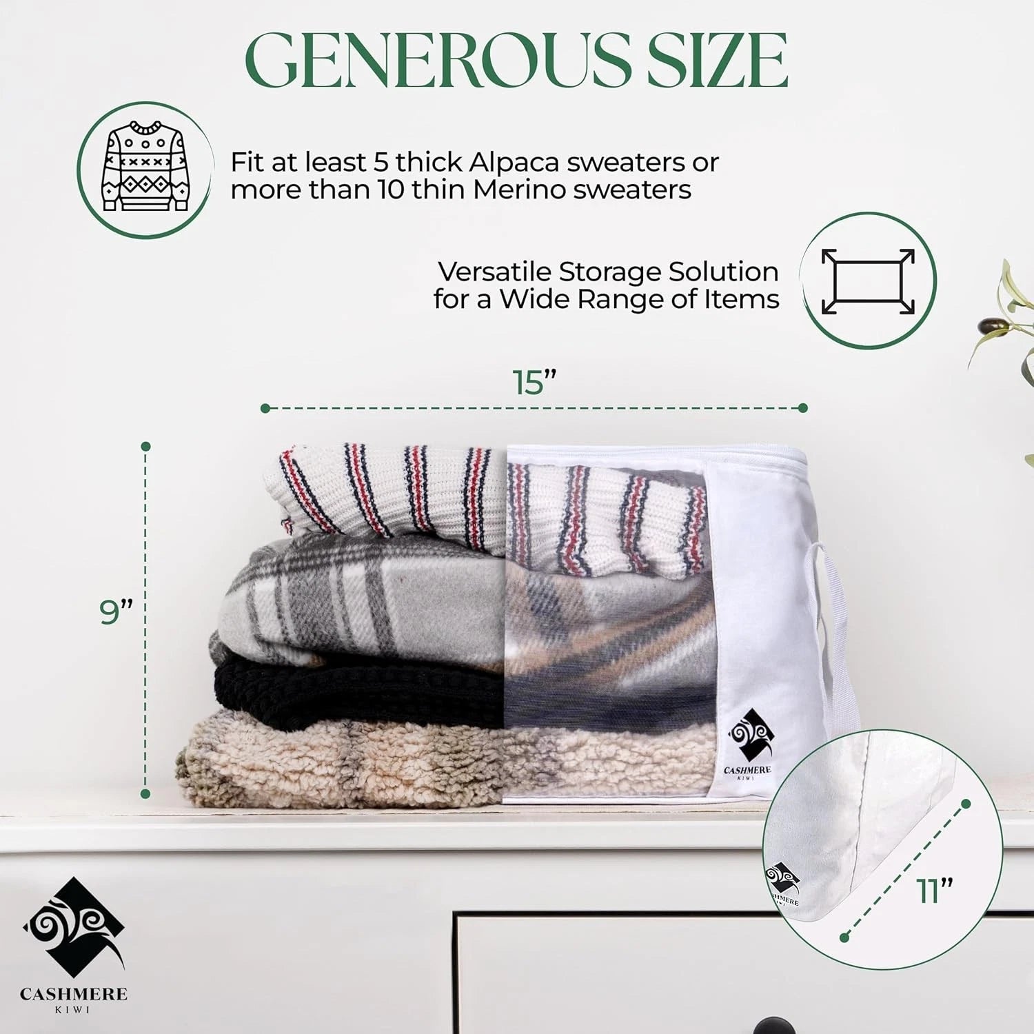 Sweater Storage Bags | with Moth Protection Cedar | Breathable & Washable 07FC0E-D4 - KOEEK