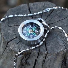 EDC Mini Titanium Keychain Compass for Outdoor Camping Travel Necklace Pendant 07FC0E-D4 - KOEEK