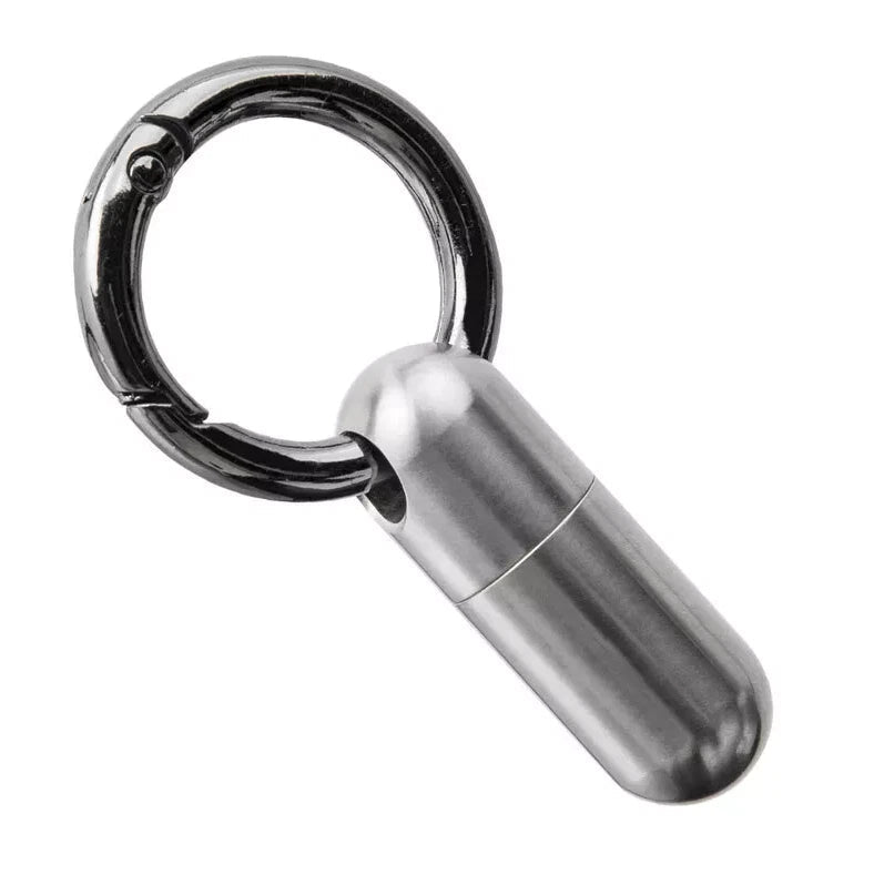 Pocket Titanium Keychain Waterproof Box Sealed Container Storage Tank w Key Ring 07FC0E-D4 - KOEEK