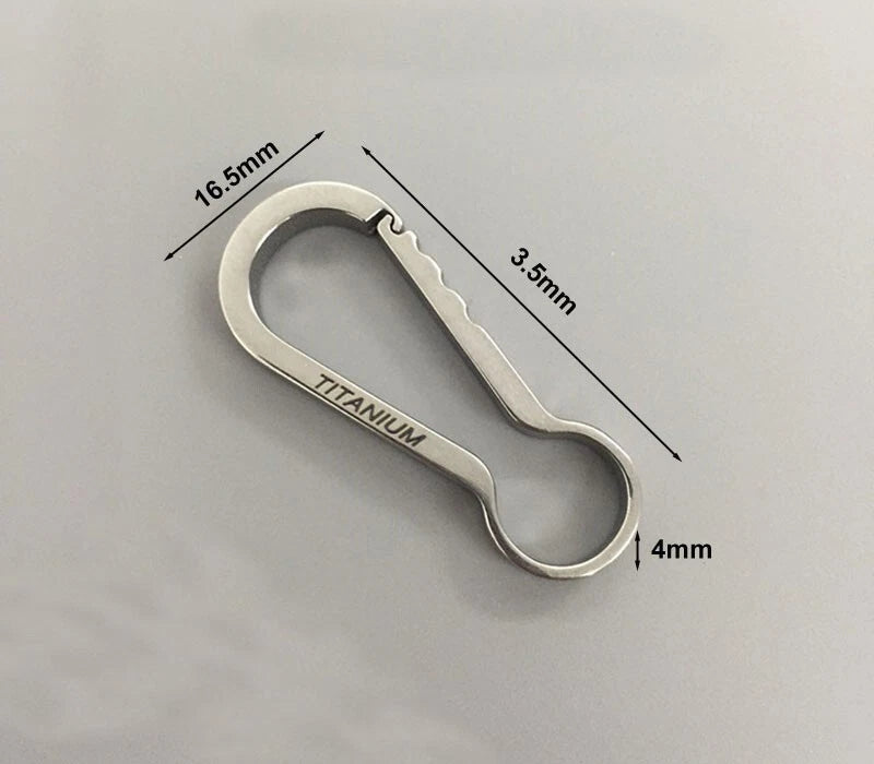 EDC Titanium Alloy CNC Carabiner Snap Keychain with Key Ring Hanging Accessories 07FC0E-D4 - KOEEK
