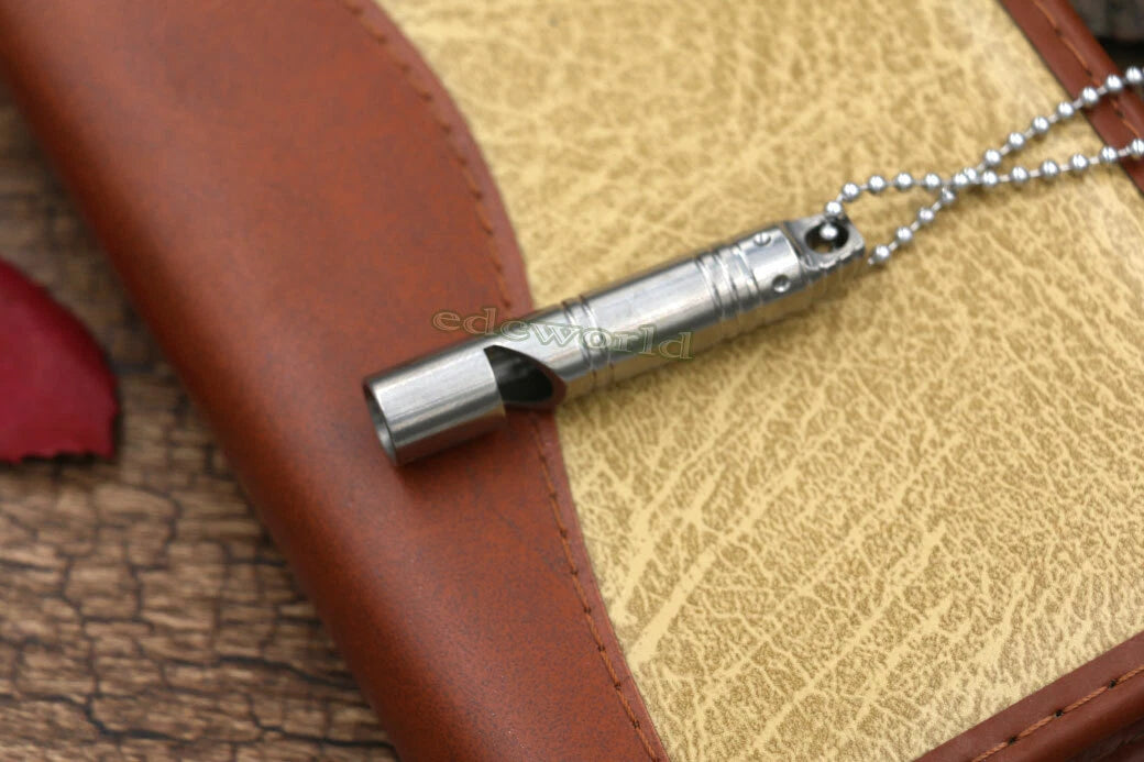 EDC TC4 Titanium Keychain Outdoor Safety Whistle Camping Travel Survival Tool EDC - KOEEK