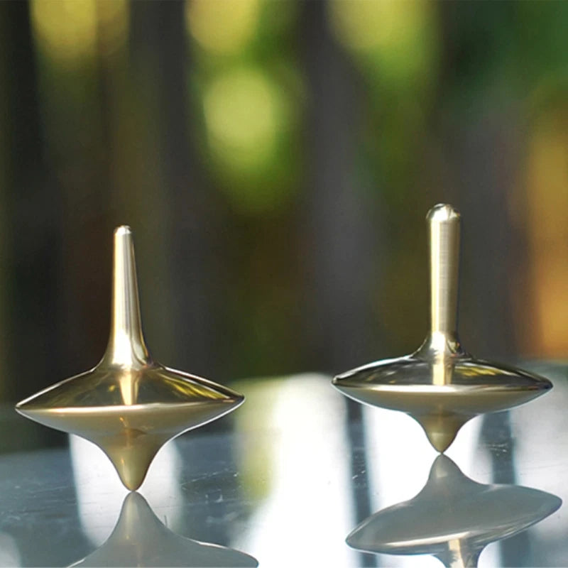 EDC Spinning Top Hand Spinner CNC Stainless Steel Brass Toys Gift Brief Design 07FC0E-D4 - KOEEK
