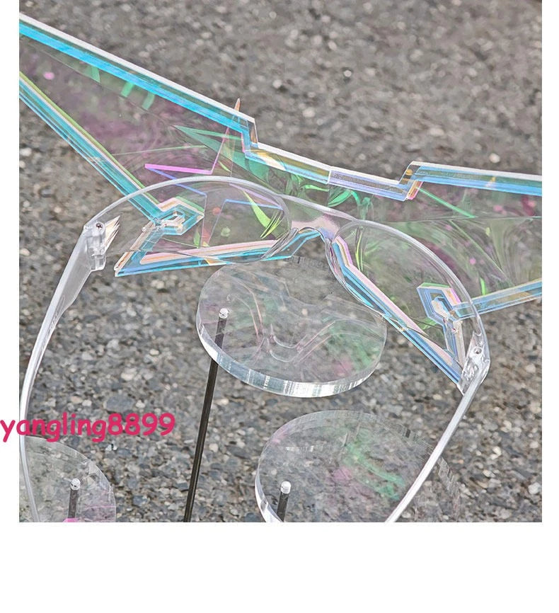 Honkai：Star Rail Silver Wolf Laser Sunglasses Funny Cosplay Party Glasses Prop 07FC0E-D4 - KOEEK