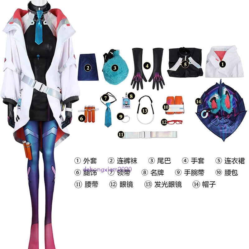 Game League of Legends Aurora Cosplay Costume Outfit LOL Halloween Full Set 07FC0E-D4 - KOEEK