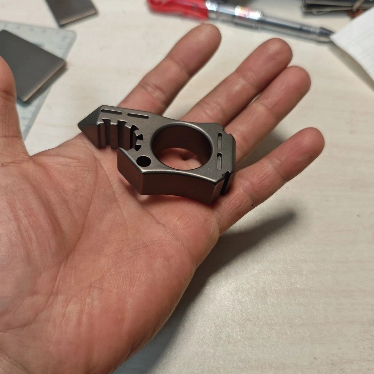 TC4 Titanium Alloy EDC Shark Pendant Multi Function Tool CNC Crafted 07FC0E-D4 - KOEEK