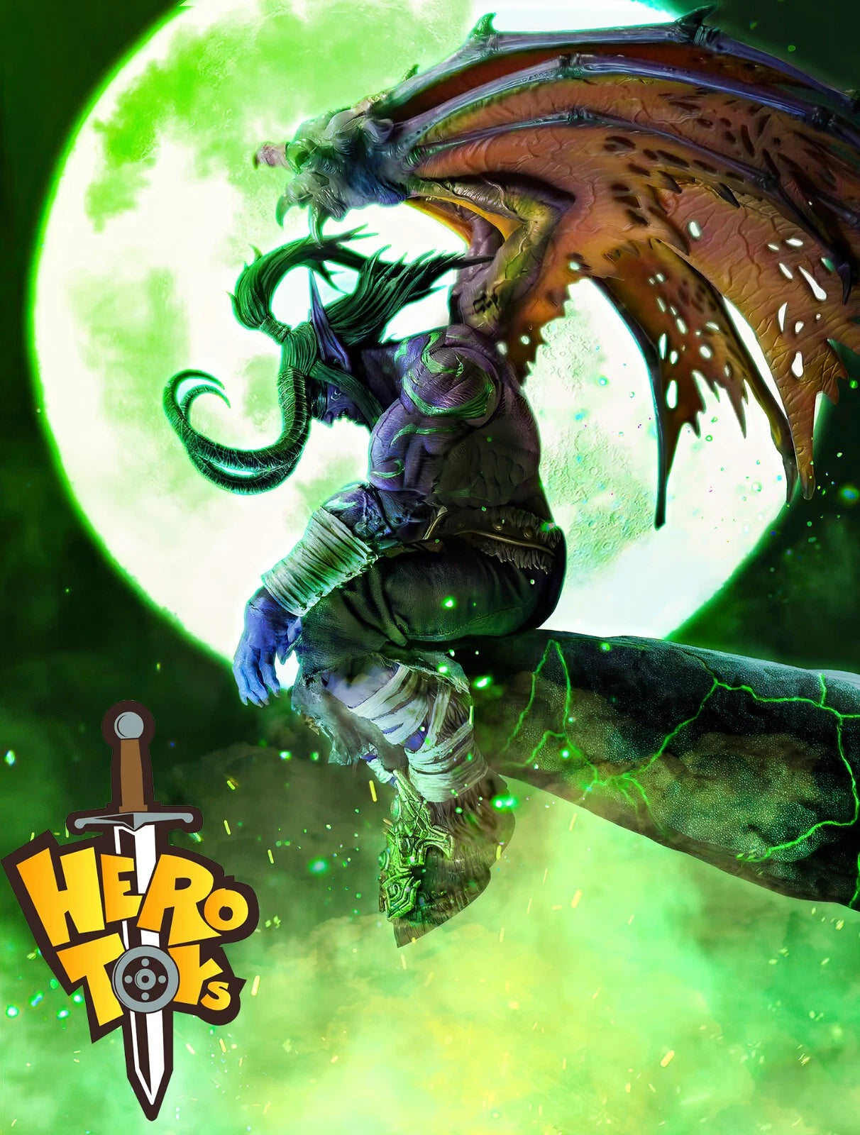 Hero Toys Illidan Stormrage wow 1/10 Demon Hunter Action Figure 6'' 2024 Toy WOW - KOEEK