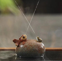 Zisha Tea Pet Clay Water Squirting Tea Play Frog Fish Home Ornament China Yixing 07FC0E-D4 - KOEEK