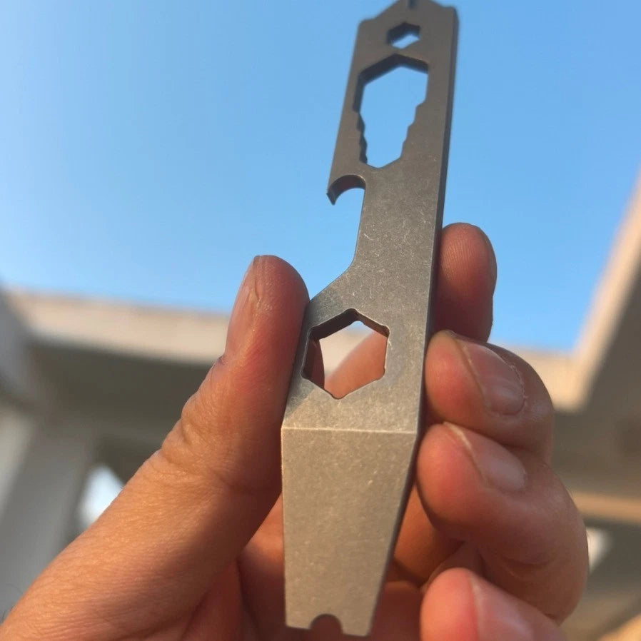 TC4 Titanium alloy Survival Multi Tool EDC Pry Bar Wrench Self-defense Emergency 07FC0E-D4 - KOEEK