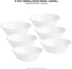 6-Piece Soup/Cereal Bowl Set, Triple Layer Glass and Chip Resistant, 18-Oz 07FC0E-D4 - KOEEK