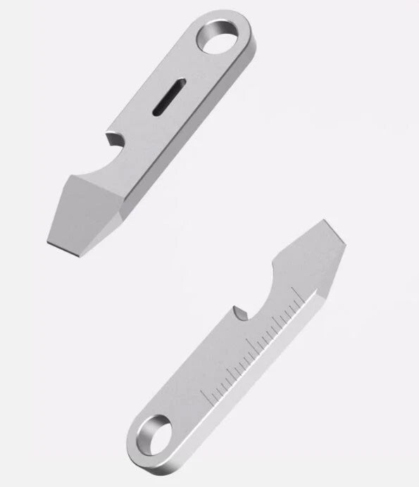 EDC Mini Titanium Alloy Keychain Pry Bar Crowbar Bottle Opener Ruler Multi Tools 07FC0E-D4 - KOEEK