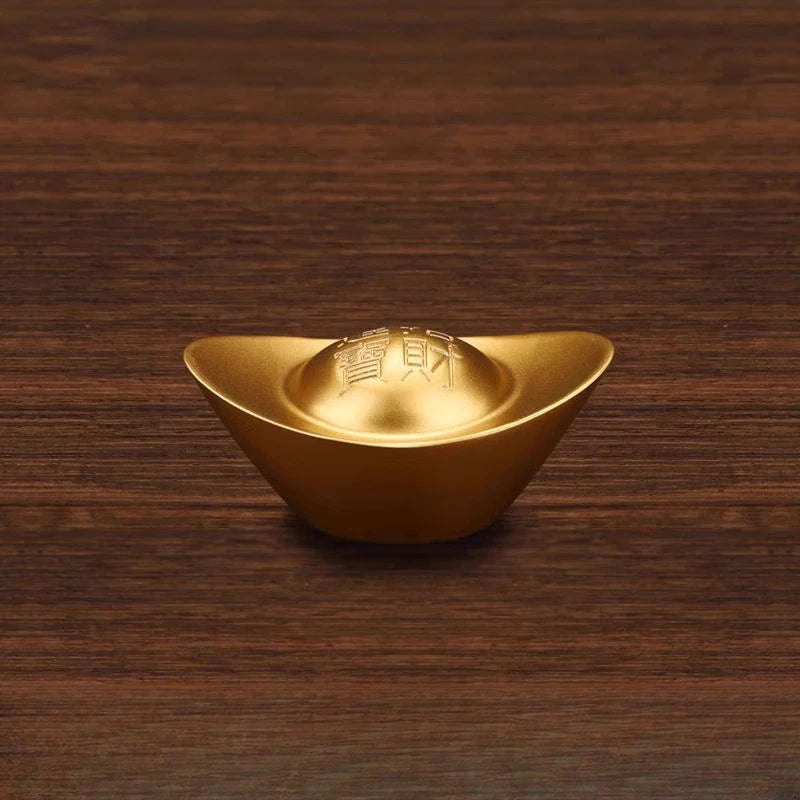 1Pc Exquisite Alloy Ingot Ornaments Attract Wealth and Treasure Pot Decorations 07FC0E-D4 - KOEEK