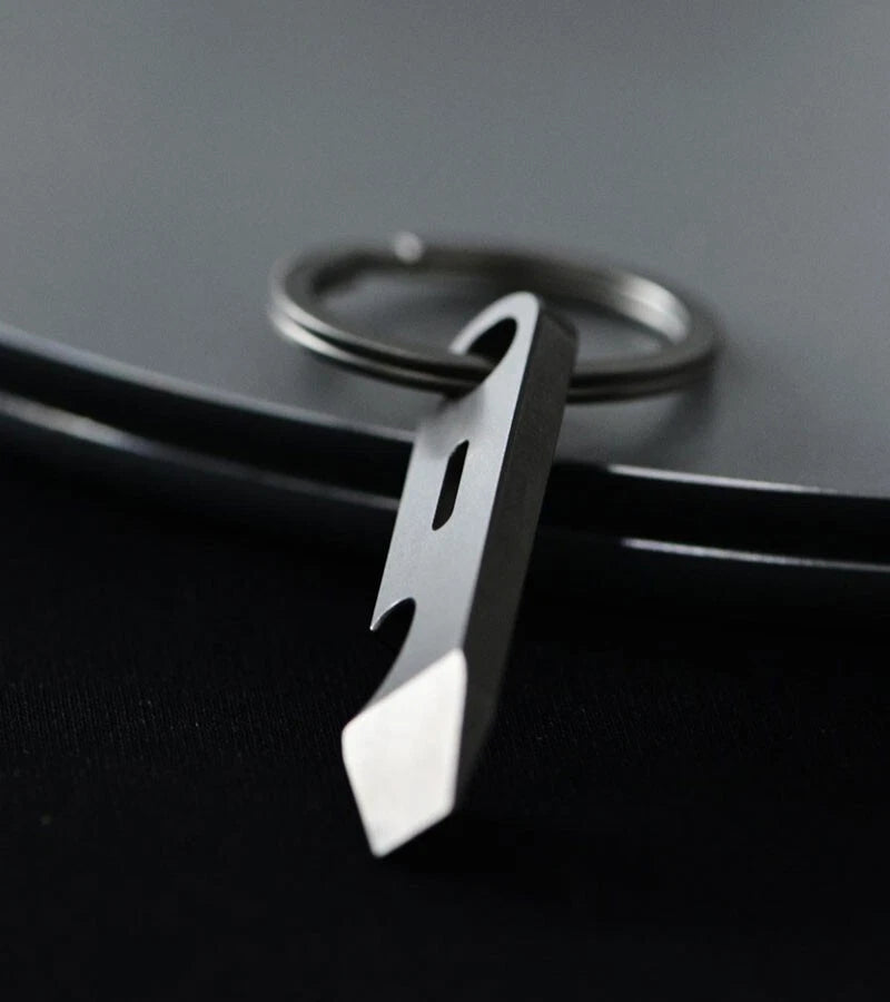 EDC Mini Titanium Alloy Keychain Pry Bar Crowbar Bottle Opener Ruler Multi Tools 07FC0E-D4 - KOEEK