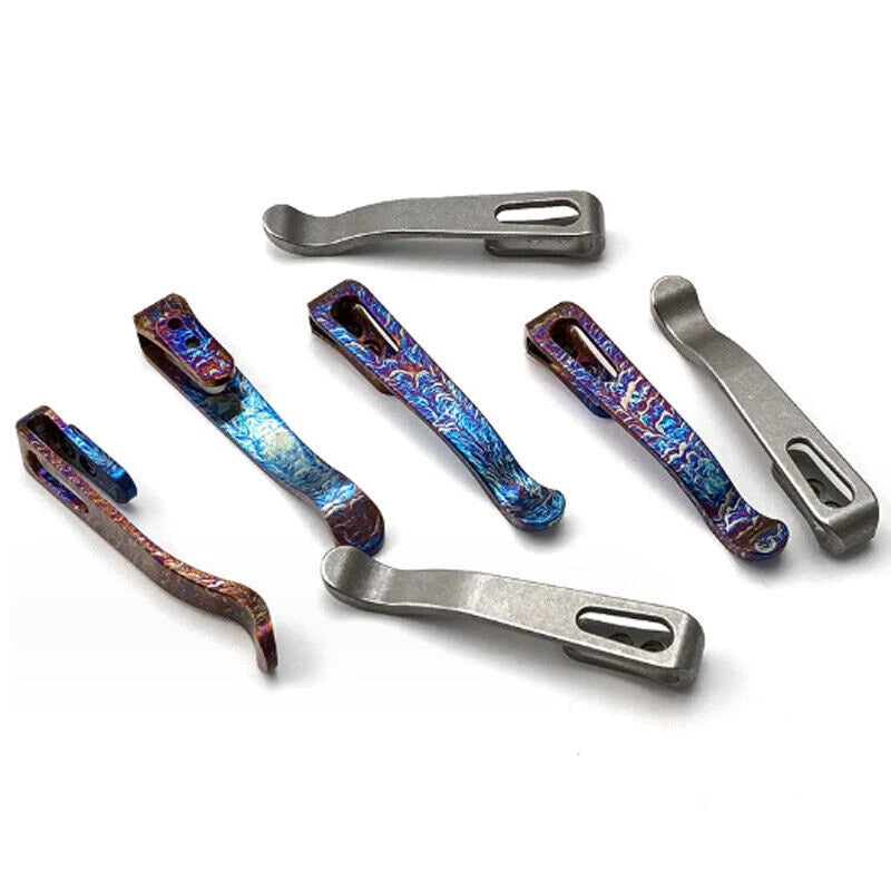 TC4 Titanium Deep Carry Back Clip Pocket Clip For Rick Hinderer XM18 XM24 Knifes 07FC0E-D4 - KOEEK